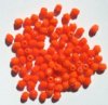 100 4mm Faceted Opaque Orange Firepolish Beads